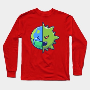 World Scare Corona Virus Cartoon (4) Long Sleeve T-Shirt